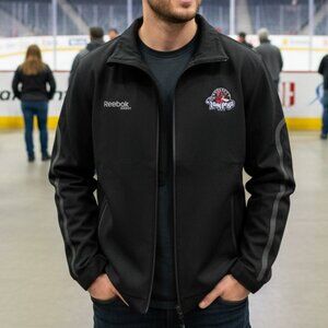Rockford IceHogs‎ Softshell Jacket Men’s XL Black Full Zip AHL Reebok Hockey